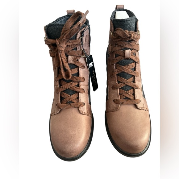 NEW SOREL Women's Evie II NW Lace Boots Tobacco & Charcoal - Two Sizes Available - Picture 2 of 5
